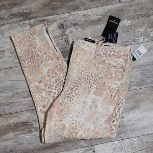 Nine West Sophia High-Rise Skinny Animal Print Crop Jeans